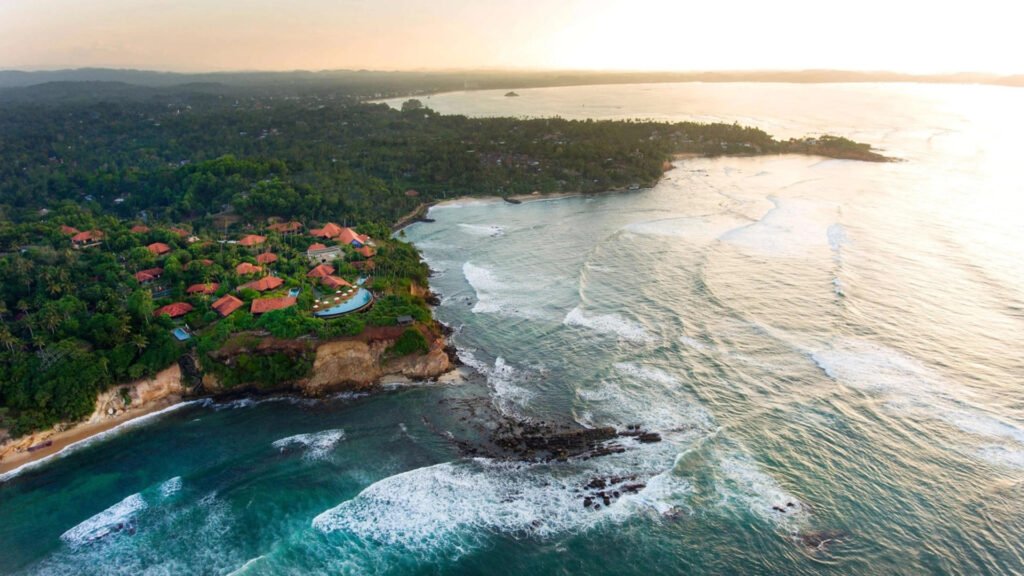 Aerial view of Cape Weligama resort Sri Lanka