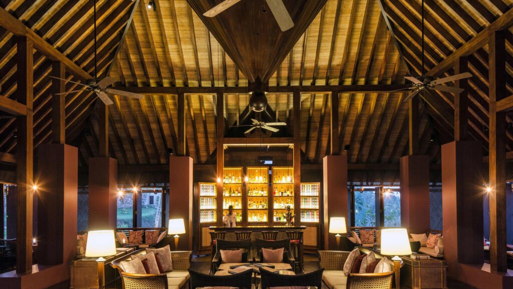 Elegant lounge and bar at Cape Weligama Sri Lanka