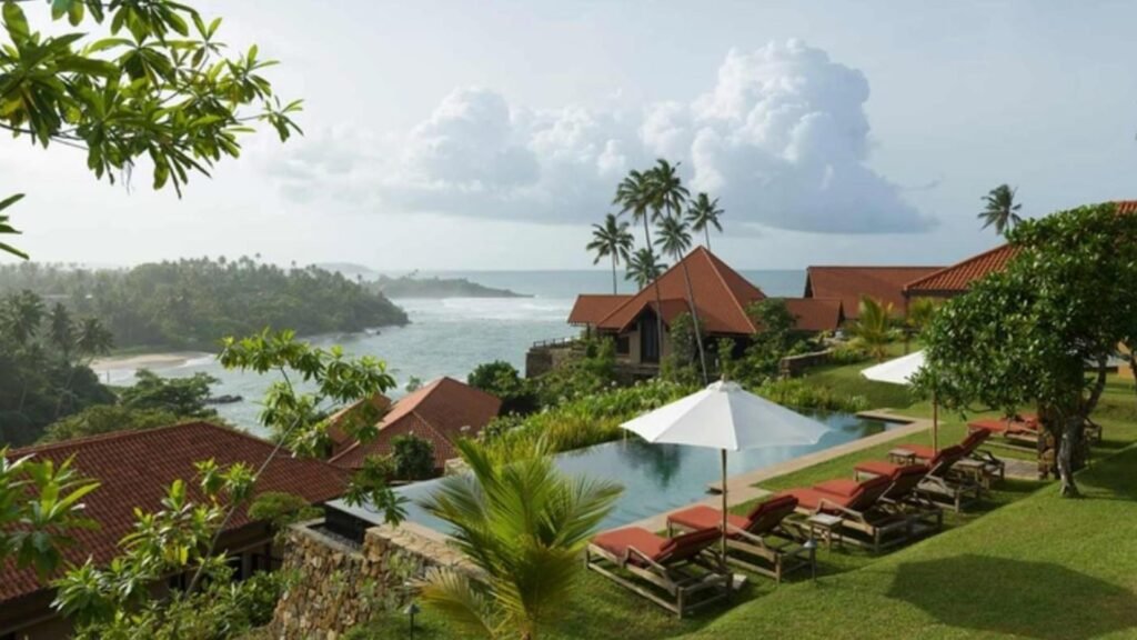 Aerial view of Cape Weligama resort Sri Lanka