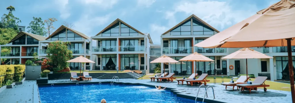 The Argyle luxury resort with a swimming pool in Hatton, Sri Lanka.