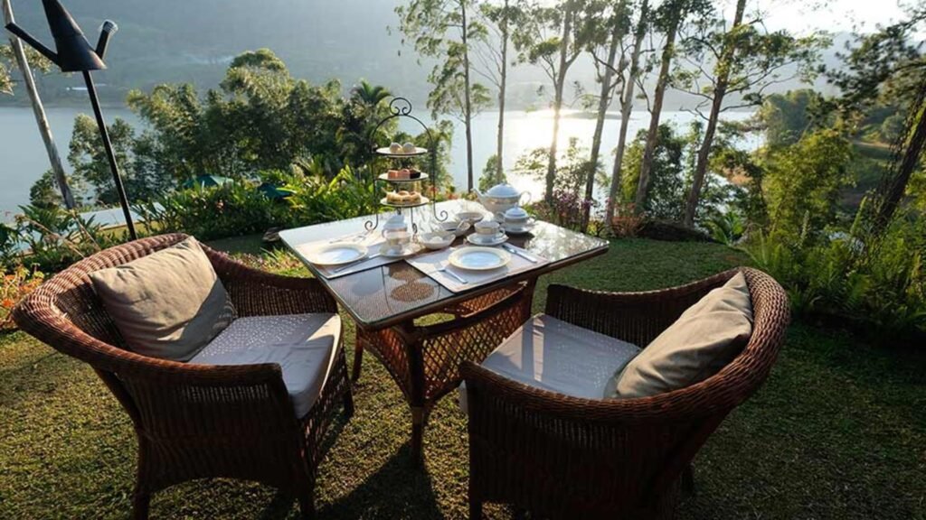 Afternoon tea overlooking Castlereagh Lake at Ceylon Tea Trails