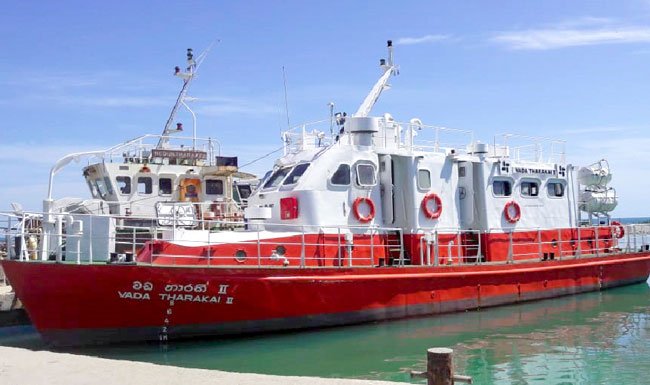 Passenger ferry used for travel to Delft Island from Jaffna.