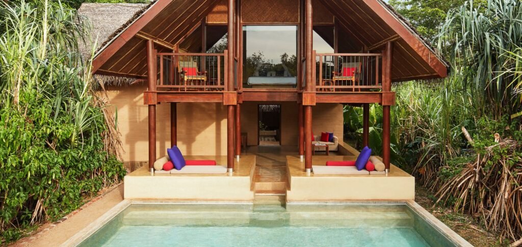 Luxury villa with a private plunge pool at Jetwing Vil Uyana, Sigiriya.