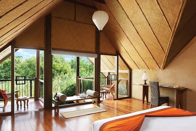 Spacious nature villa interior at Jetwing Vil Uyana, Sigiriya.
