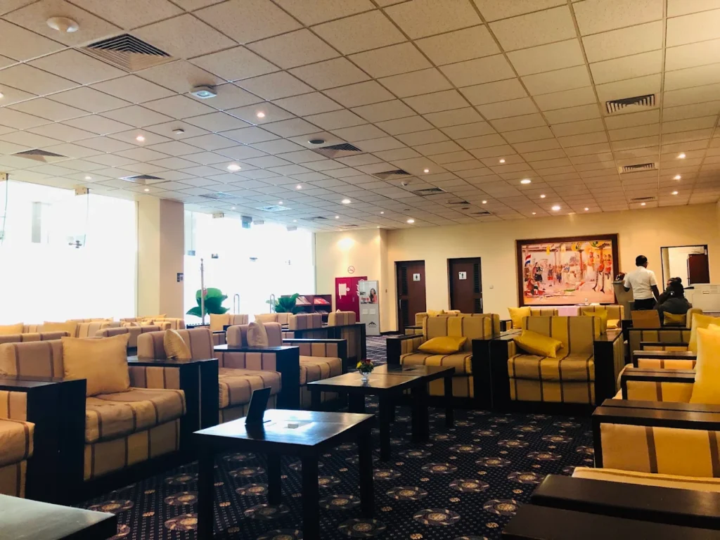 Comfortable Silk Route lounge seating at Bandaranaike International Airport.