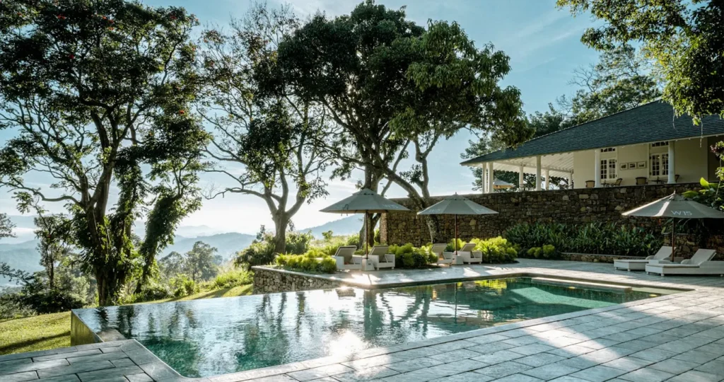 Infinity pool overlooking the mountains at W15 Hanthana, Kandy.