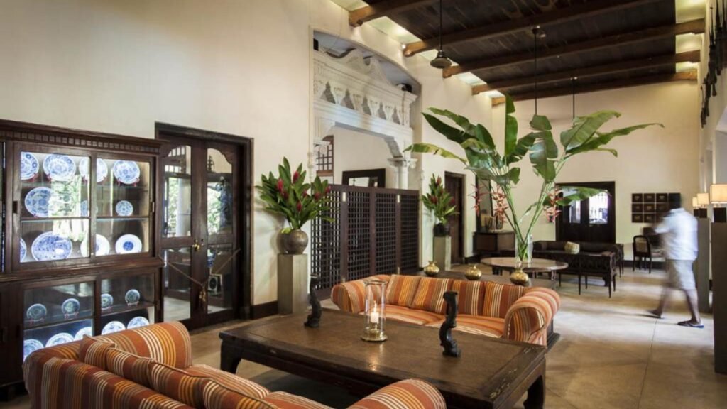 Colonial veranda lounge at Galle Fort Hotel