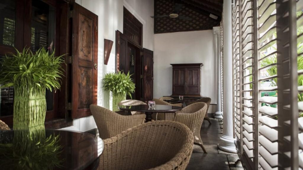 Colonial veranda lounge at Galle Fort Hotel