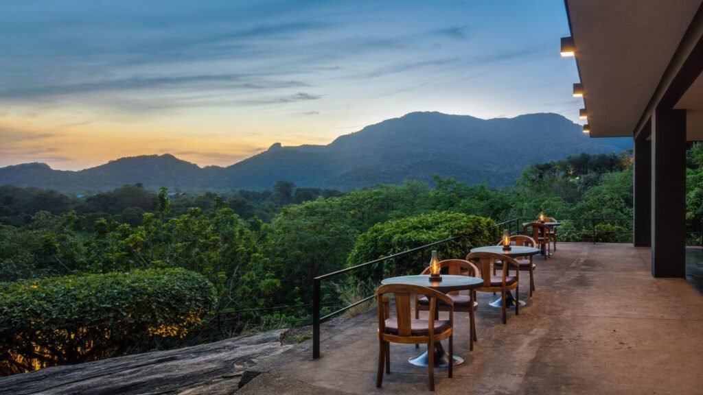 Mountain view terrace at Heritance Kandalama