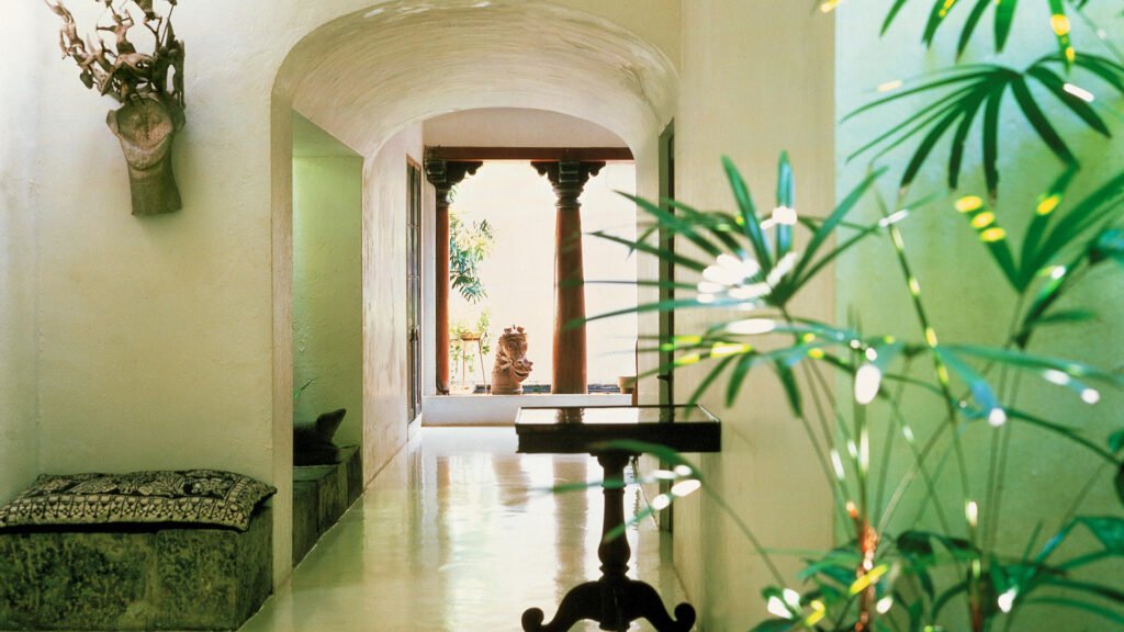 Interior courtyard at Number 11 Geoffrey Bawa Colombo