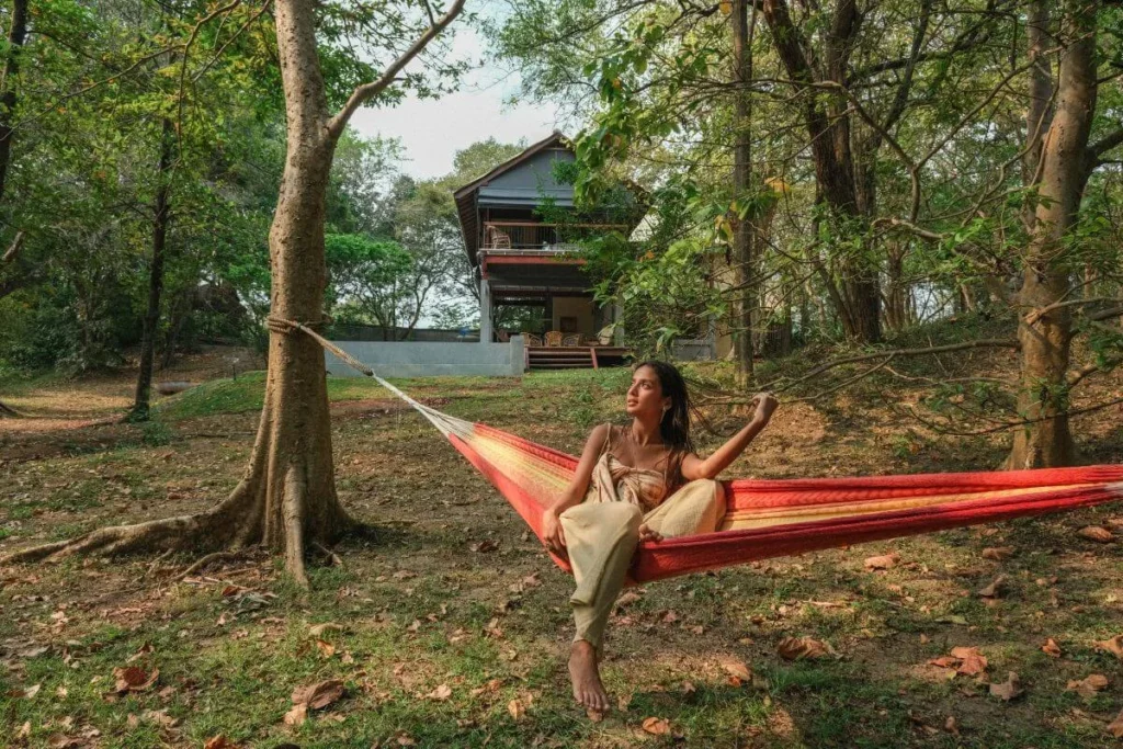 Relaxing hammock experience at River House Dambulla Sri Lanka