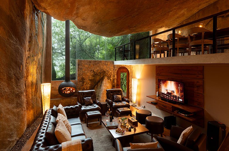 Luxury cave-inspired living room at The Cavern Sri Lanka